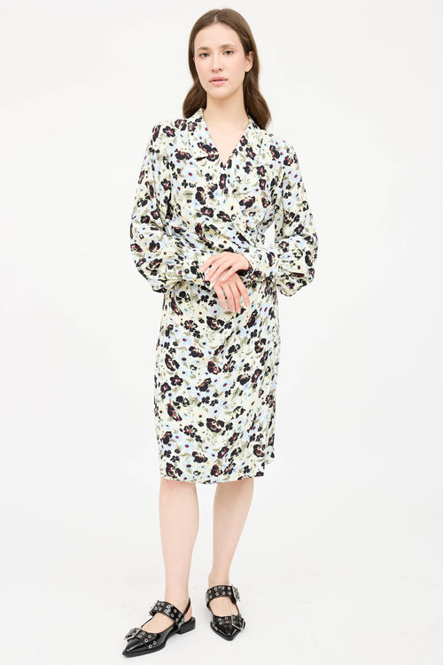GanniFloral Wrap  Dress