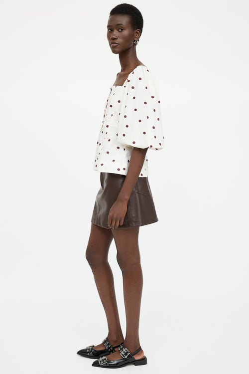 Ganni Polka Dot Button Up Top