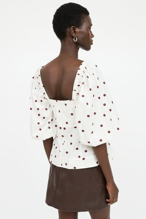 Ganni Polka Dot Button Up Top