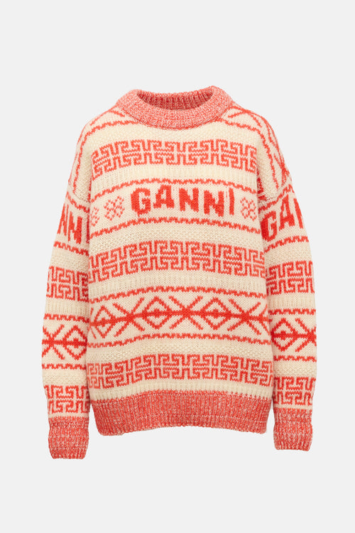 Ganni Wool Fair Isle Oversized Sweater