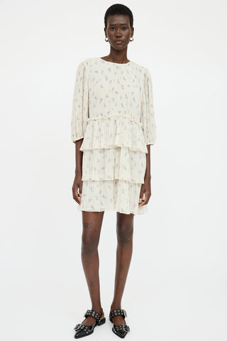 Ganni Floral Pleated Dress