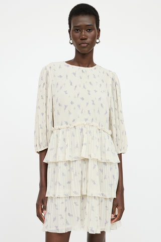 Ganni Floral Pleated Dress