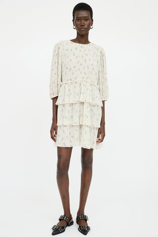 Ganni Floral Pleated Dress