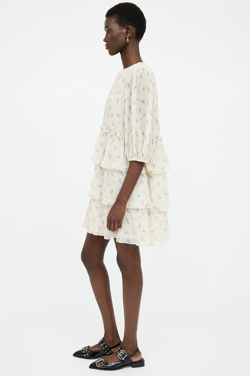 Ganni Floral Pleated Dress