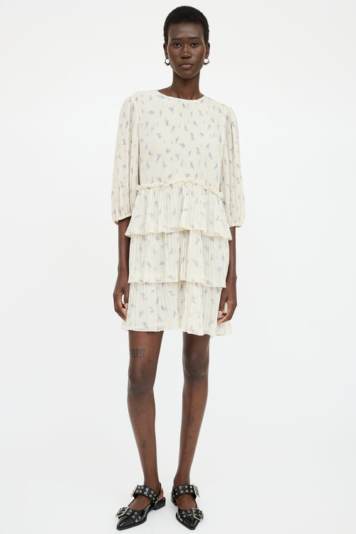 Ganni Floral Pleated Dress