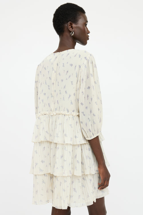 Ganni Floral Pleated Dress