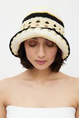 Ganni Yellow & Multi Crochet Bucket Hat