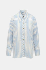 Ganni Striped Cut Out Shirt