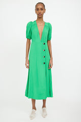 【GANNI】dress Ganni // Green Ripstop Maxi Dress – VSP Consignment