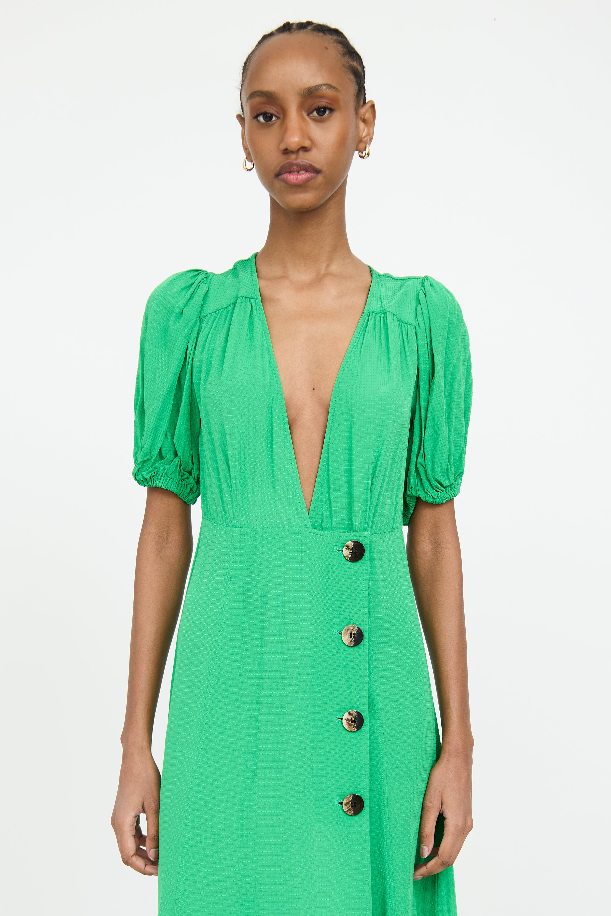 Ganni // Green Ripstop Maxi Dress VSP Consignment Ganni // Green Ripstop Maxi Dress VSP Consignment