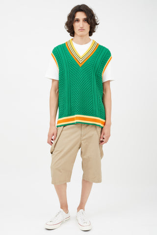 Gant Green & Multicolour Knit Vest