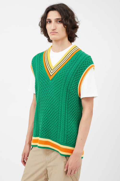 Gant Green & Multicolour Knit Vest