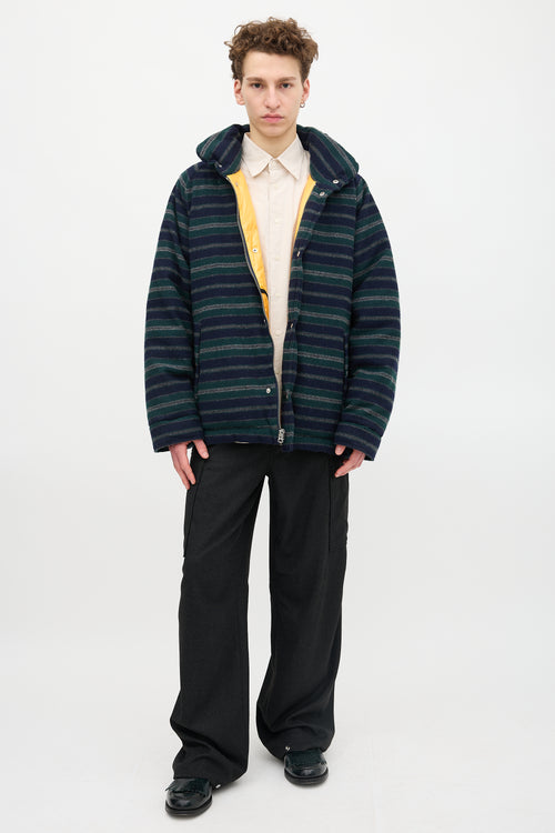 Garb Store Wool Striped Down Coat
