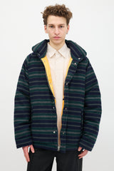Garb Store Wool Striped Down Coat