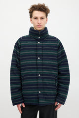 Garb Store Wool Striped Down Coat