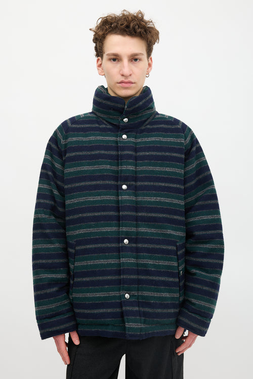 Garb Store Wool Striped Down Coat