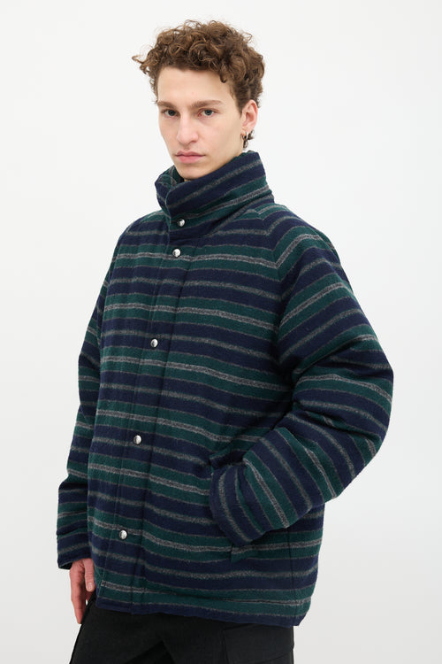 Garb Store Wool Striped Down Coat