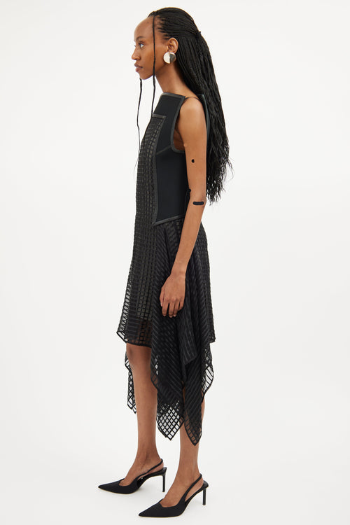 Gareth Pugh Black Structured Square Neck Dress