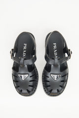 Prada Black Rubber Caged Sandal