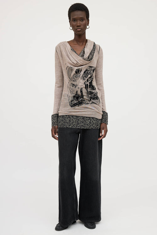 Jean Paul Gaultier Wool Scarf Top