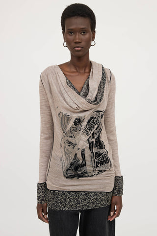 Jean Paul Gaultier Wool Scarf Top