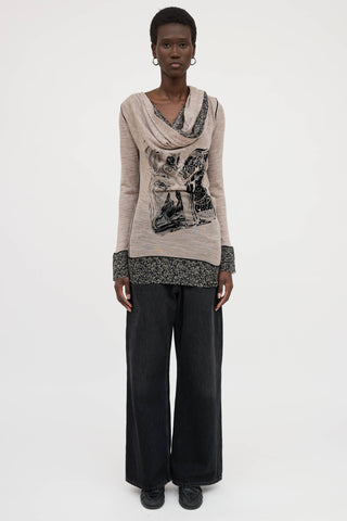 Jean Paul Gaultier Wool Scarf Top