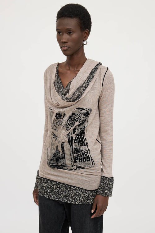 Jean Paul Gaultier Wool Scarf Top