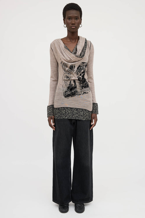 Jean Paul Gaultier Wool Scarf Top