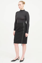 Jean Paul Gaultier Femme 1990's Wool Zip  Skirt