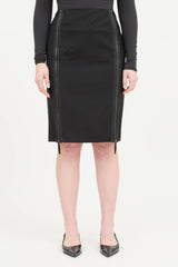 Jean Paul Gaultier Femme 1990's Wool Zip  Skirt