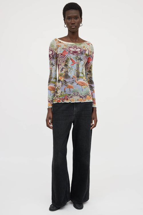 Jean Paul Gaultier Graphic Mesh Top