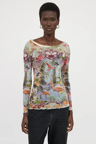 Jean Paul Gaultier Graphic Mesh Top