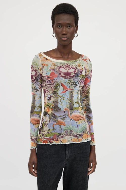 Jean Paul Gaultier Graphic Mesh Top