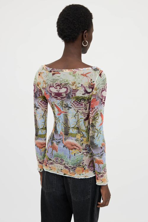 Jean Paul Gaultier Graphic Mesh Top