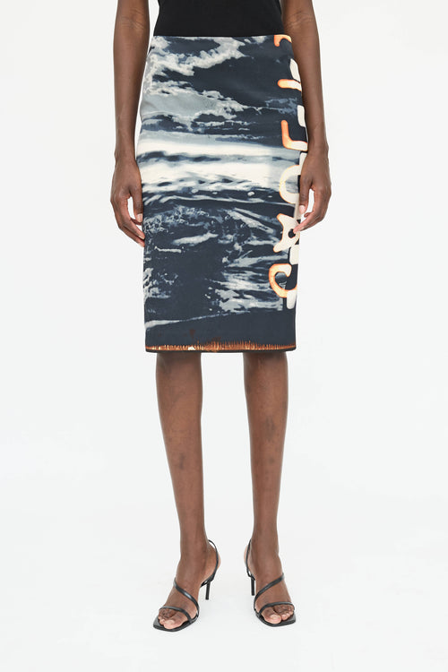 Jean Paul Gaultier Printed Midi Skirt
