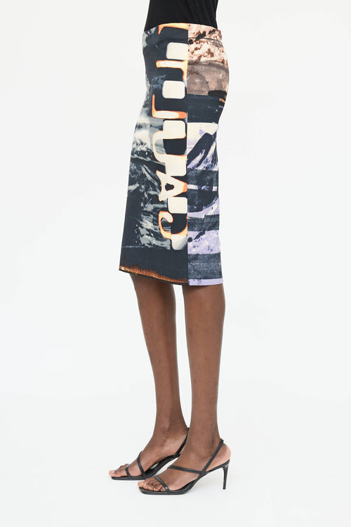 Jean Paul Gaultier Printed Midi Skirt