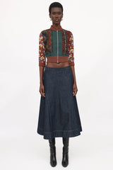 Jean Paul Gaultier Femme Cropped Patterned Zip Jacket