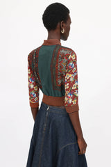 Jean Paul Gaultier Femme Cropped Patterned Zip Jacket