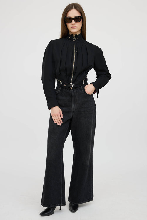 Jean Paul GaultierBuckle Pleated Crop Jacket