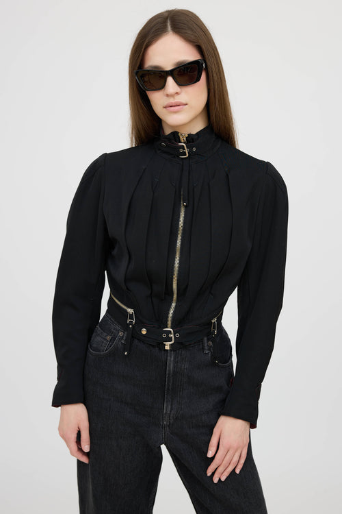 Jean Paul GaultierBuckle Pleated Crop Jacket