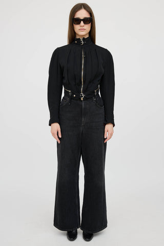 Jean Paul GaultierBuckle Pleated Crop Jacket