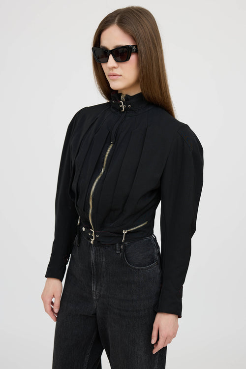 Jean Paul GaultierBuckle Pleated Crop Jacket