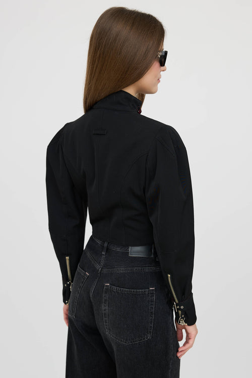 Jean Paul GaultierBuckle Pleated Crop Jacket