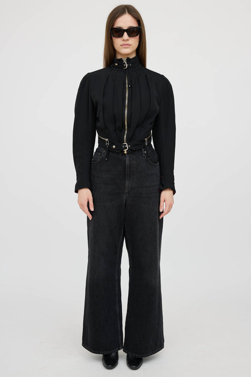 Jean Paul GaultierBuckle Pleated Crop Jacket
