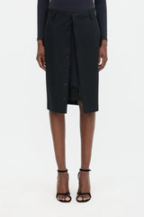 Jean Paul Gaultier Wool Slip Detail Skirt