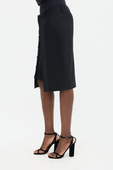 Jean Paul Gaultier Wool Slip Detail Skirt