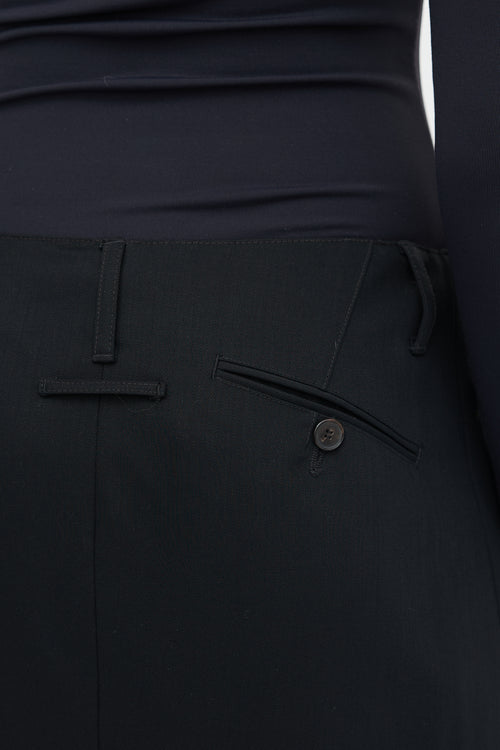 Wool Slip Detail Skirt