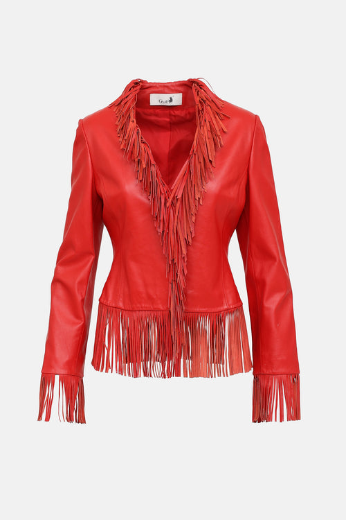 VSP Archive Fringe Trim Leather Jacket