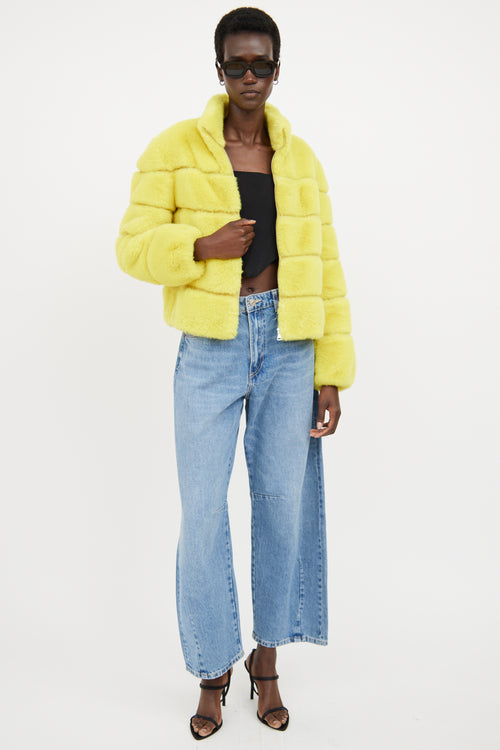 Generation Love Yellow Faux Fur Jacket