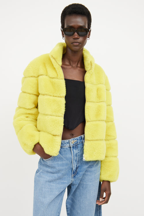 Generation Love Yellow Faux Fur Jacket